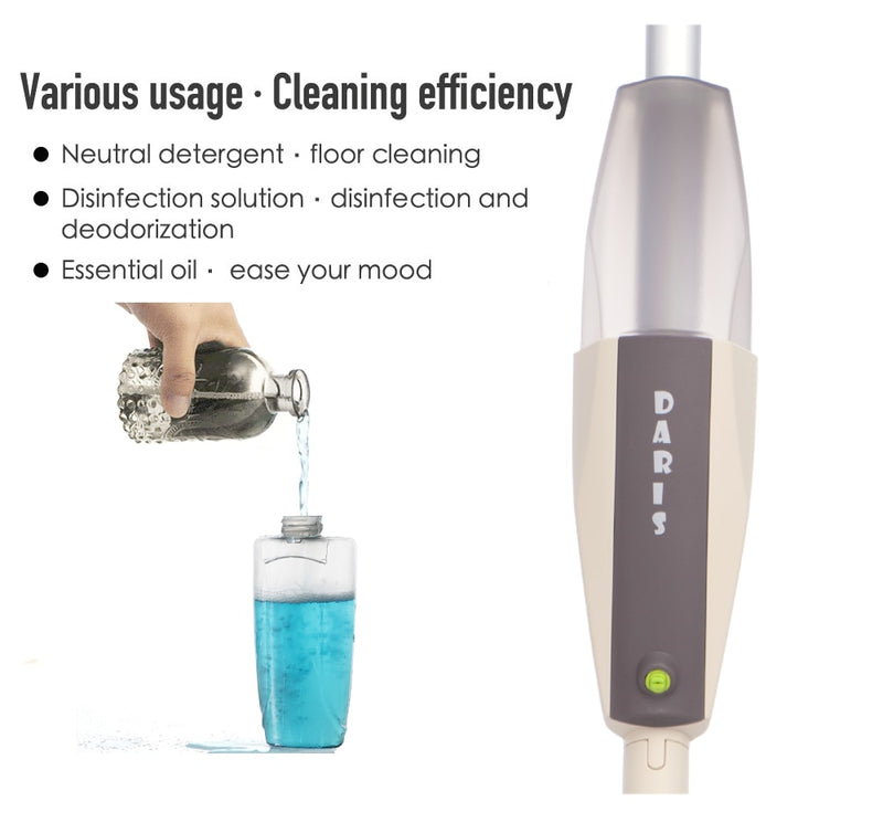 Esfregão de chão em spray com almofadas de microfibra